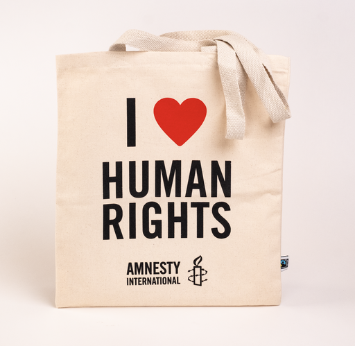 [3118] Sac en coton écru I love human rights
